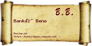 Bankó Bene névjegykártya